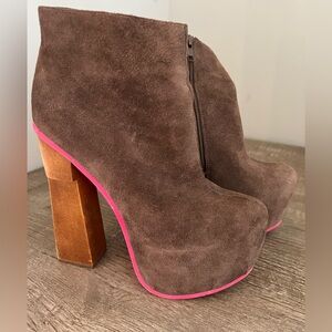 Dolce Vita Suede Boots Pink Trim 8